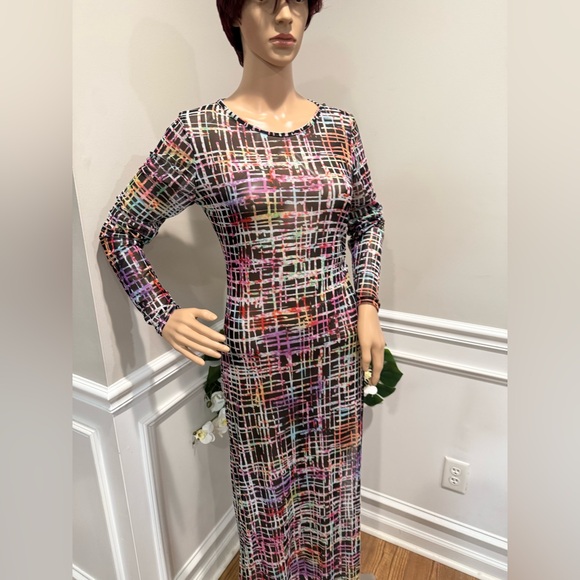 Multicolor Long Sleeve Swim Coverup - Picture 3 of 5